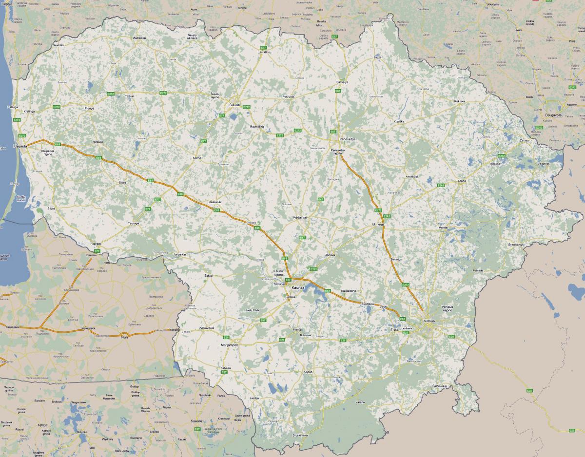 Térkép Litvánia turista 