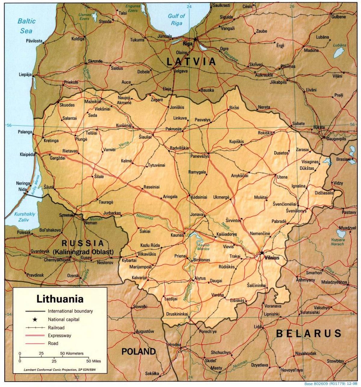 Térkép Litvánia 1900