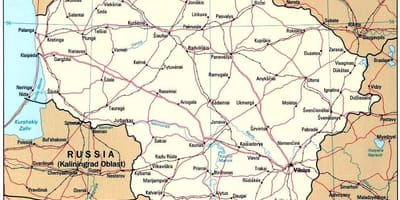 Térkép mutatja Litvánia